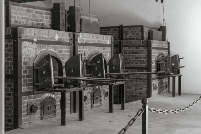 photo showing three old cremators